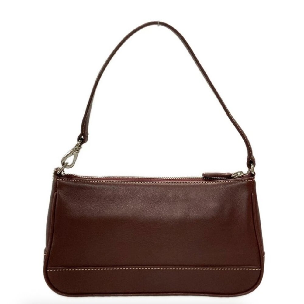 Vintage Coach Hamptons Leather Demi Pouch Shoulder Bag Dark Brown